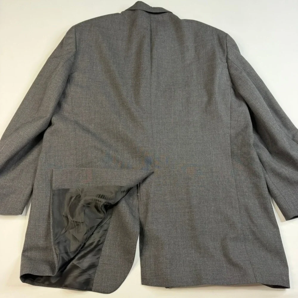 Vtg Polo University Club Ralph Lauren Suit Mens 48L Gray Wool 2-Button Pleated